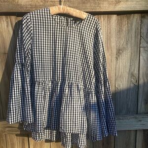 Who What Wear cotton checkered blouse